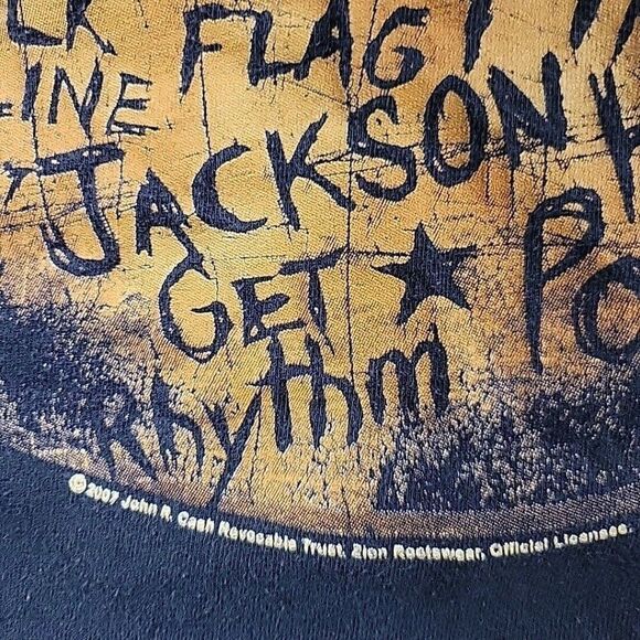 Zion Johnny C T Shirt Adult 2XL Black Short Slv Distressed Guitar Song Print - Picture 4 of 8